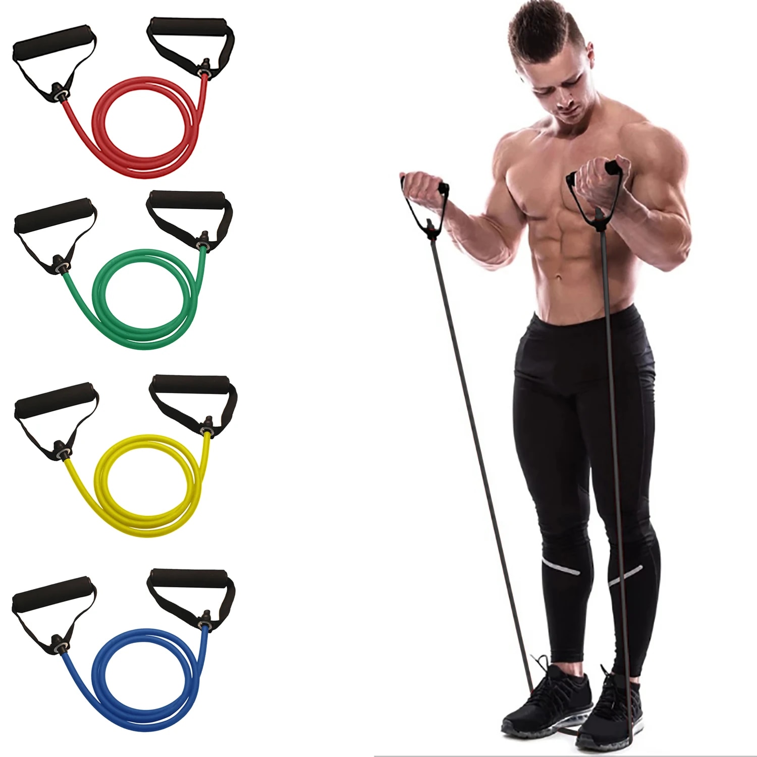 Crossfit Accessories - Resistance Bands With Handles, Exercise Bands,